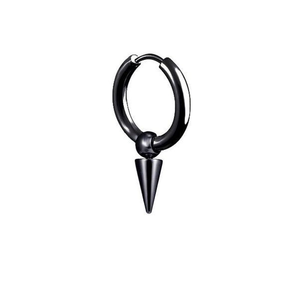 Circle Cone Tip Rivet Spike Hoop Unique Earrings 5 Pierced Black