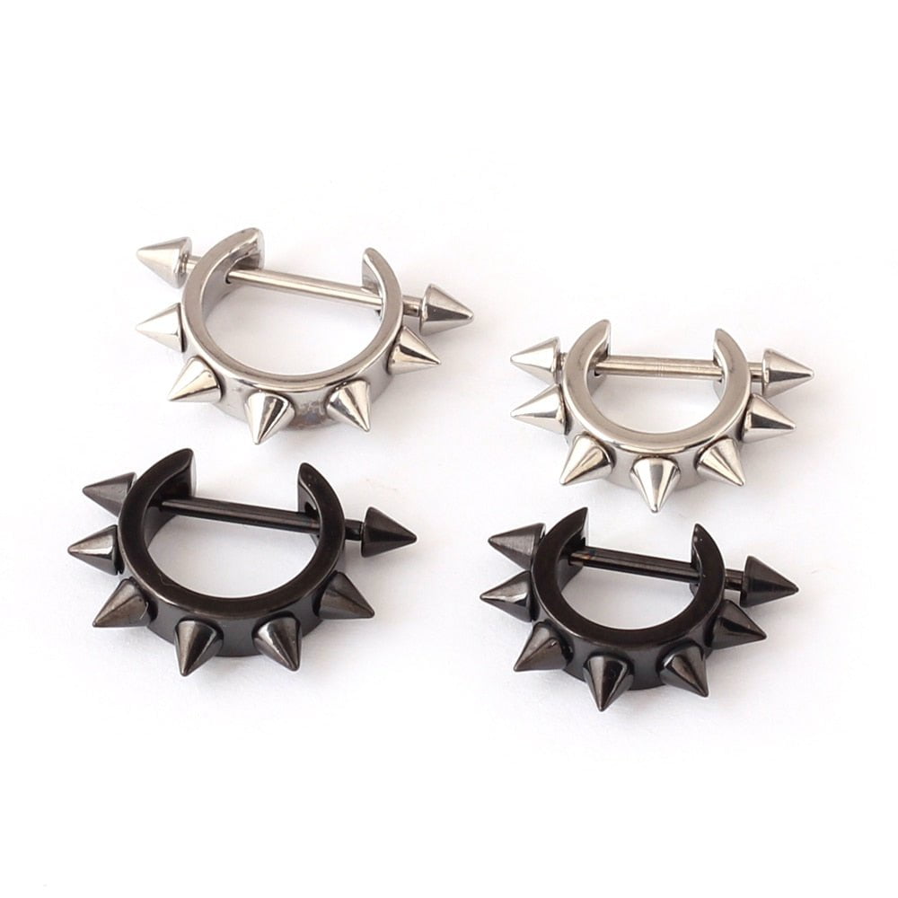 D-shaped Punk Rock Men Hoop Earrings