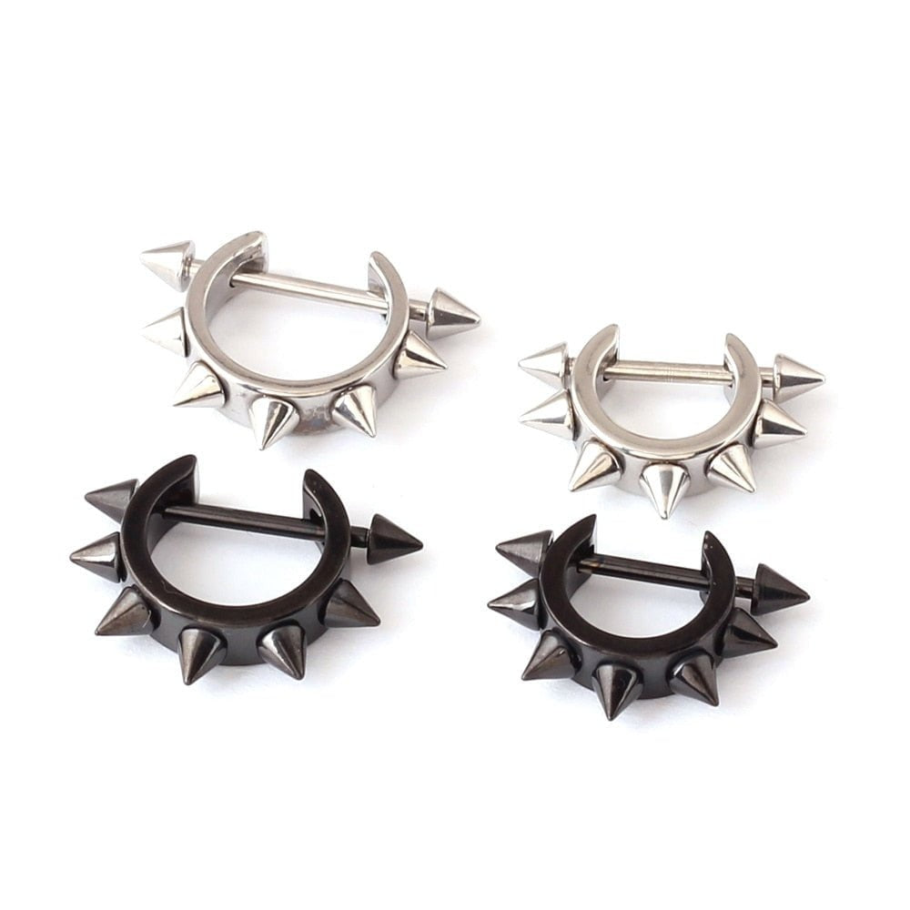 D-shaped Punk Rock Men Hoop Earrings