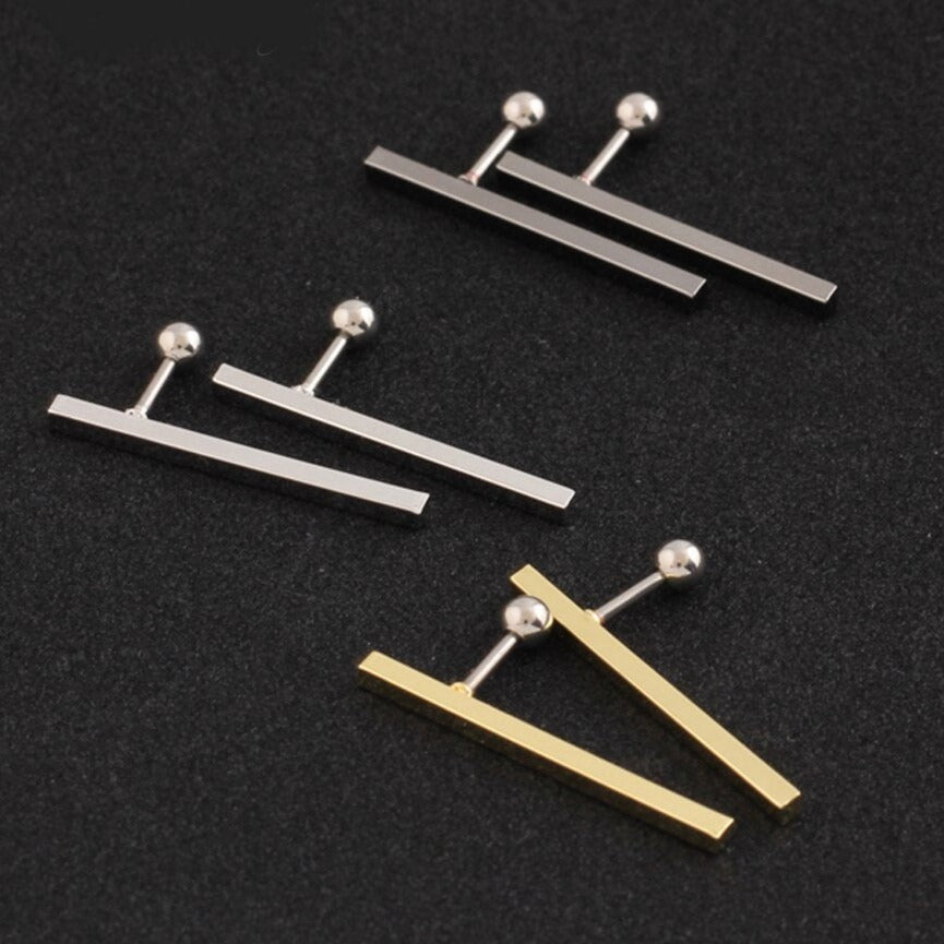 Tiny Simple Square T Shape Unique Earrings