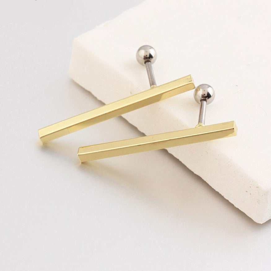 Tiny Simple Square T Shape Unique Earrings