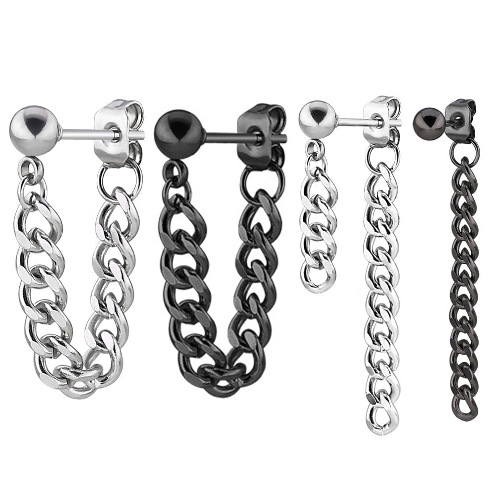 Korean Fashion Style Stud Chain Earrings