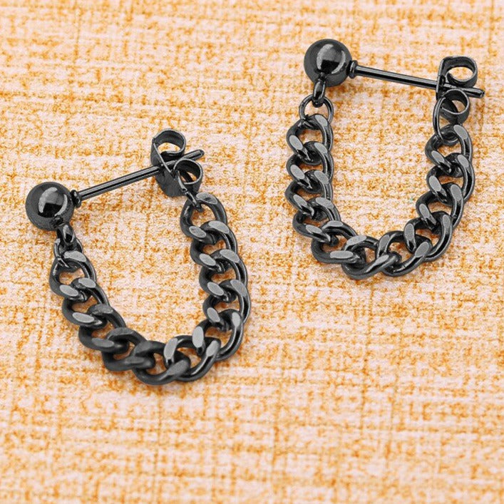 Korean Fashion Style Stud Chain Earrings