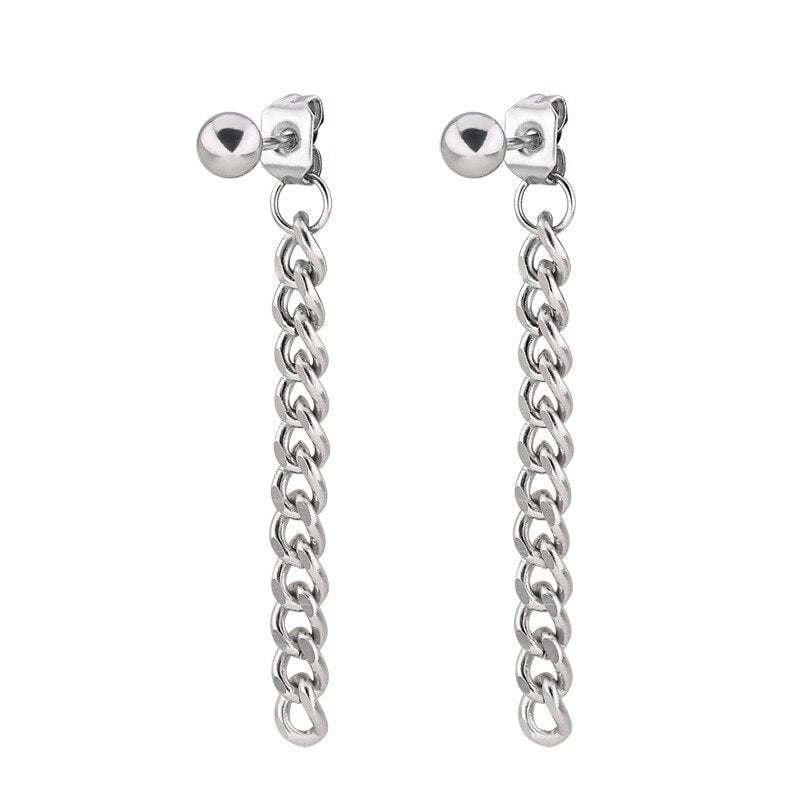 Korean Fashion Style Stud Chain Earrings