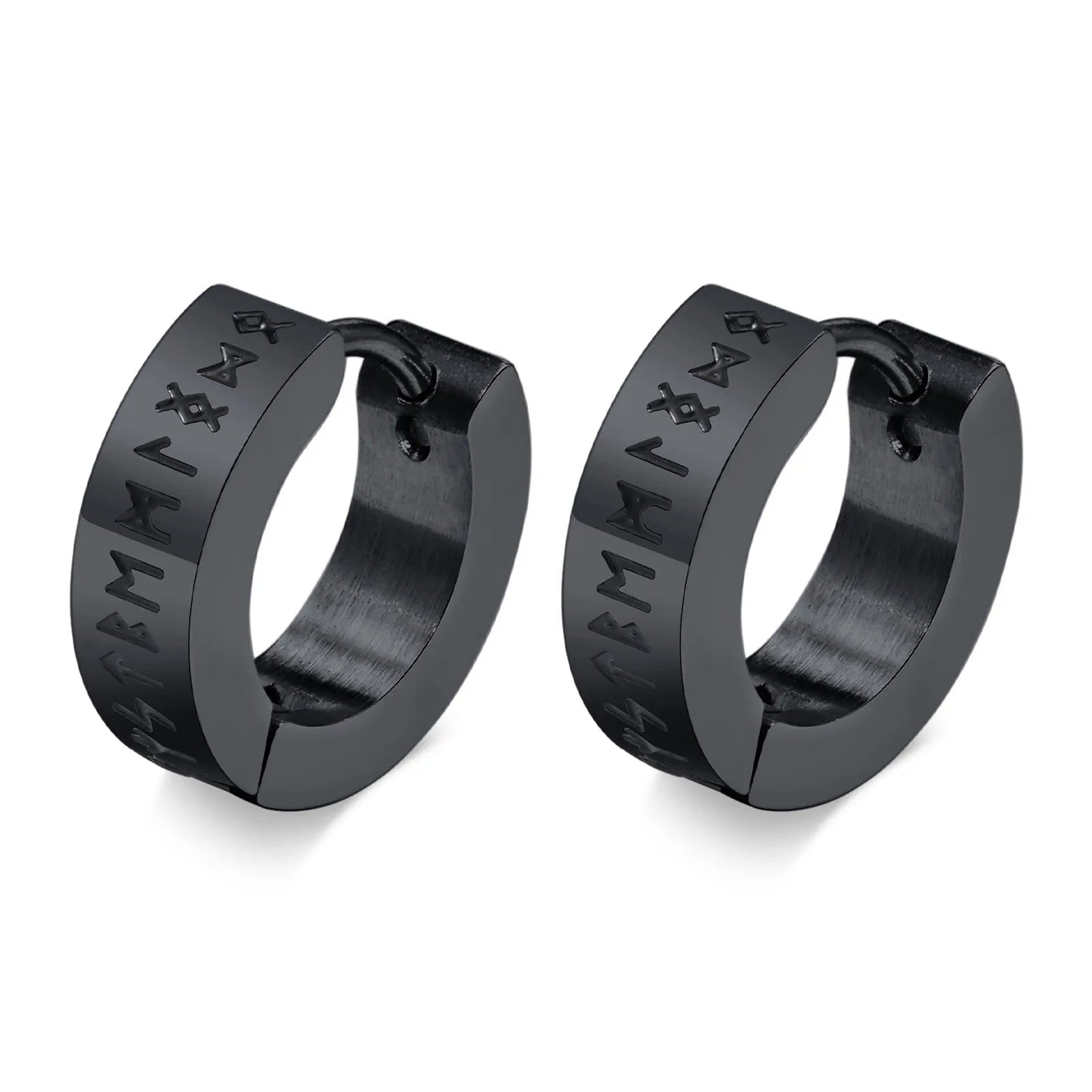 Wee Luxury EH-432B02 1 Pair Stainless Steel Rock Punk Huggie Earrings For Men