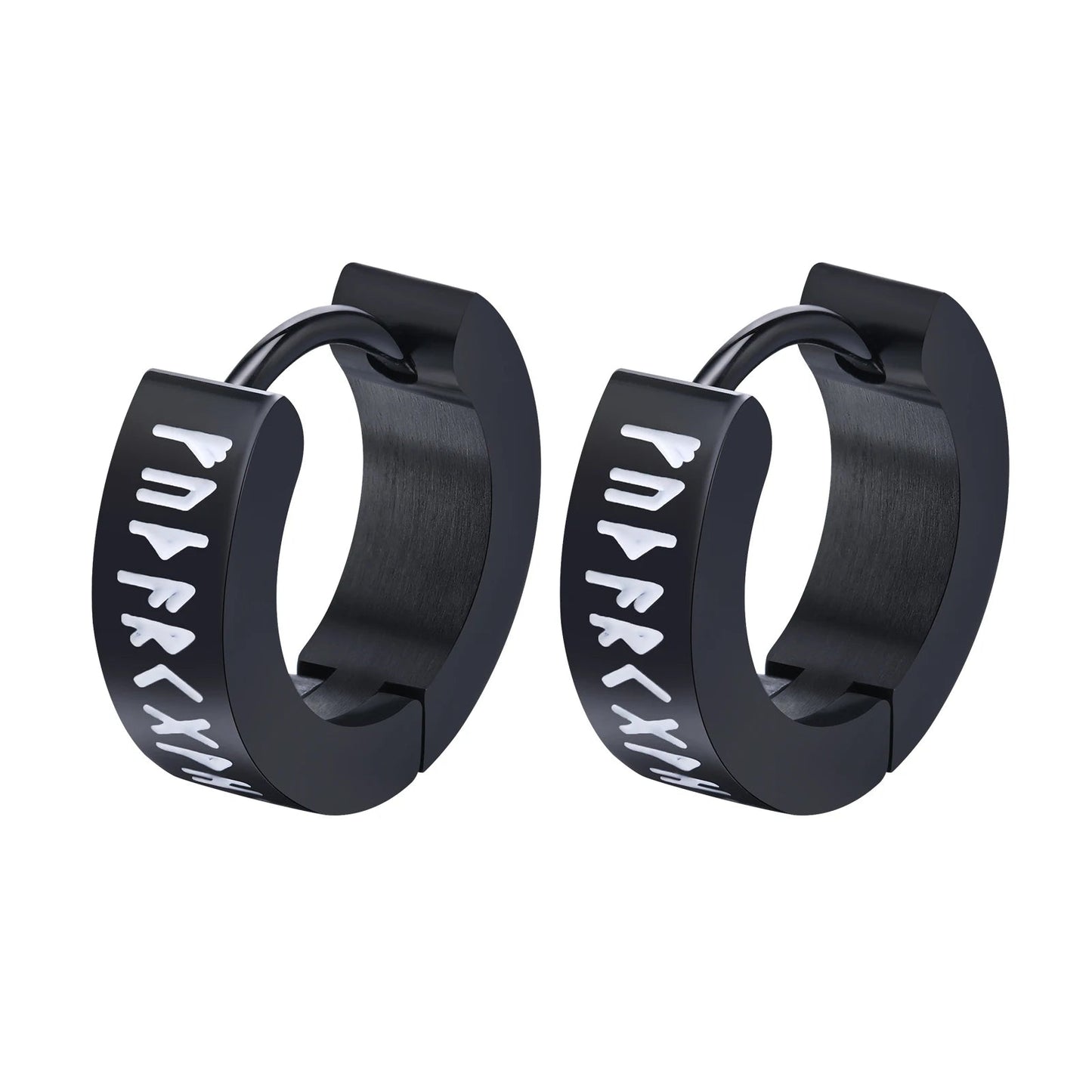 Wee Luxury EH-432BW02 1 Pair Stainless Steel Rock Punk Huggie Earrings For Men