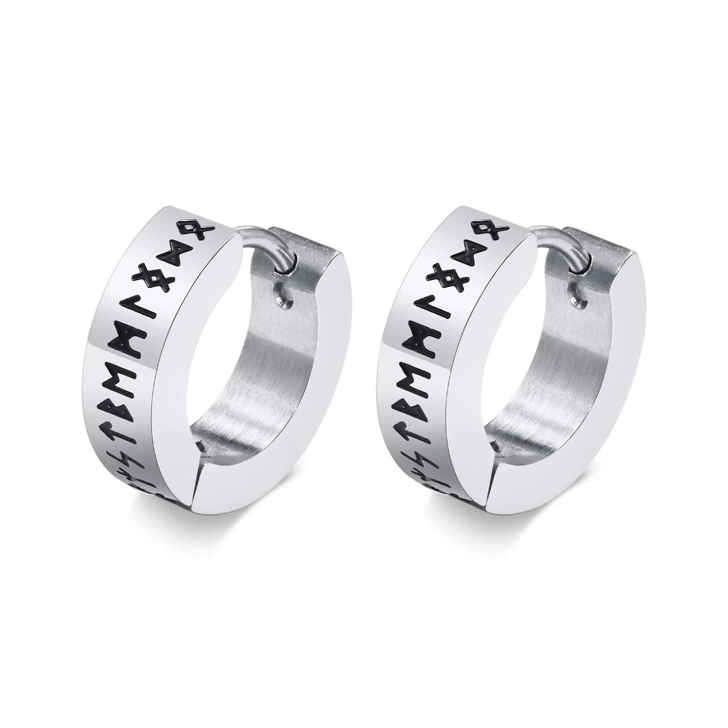 Wee Luxury EH-432S02 1 Pair Stainless Steel Rock Punk Huggie Earrings For Men