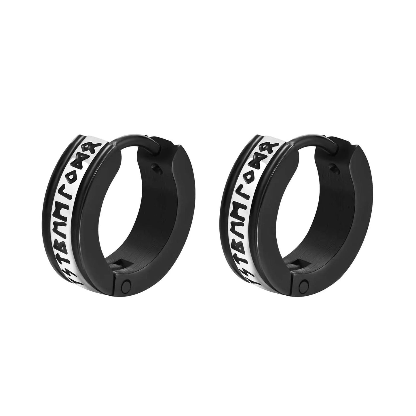 Wee Luxury EH-536SB 1 Pair Stainless Steel Rock Punk Huggie Earrings For Men