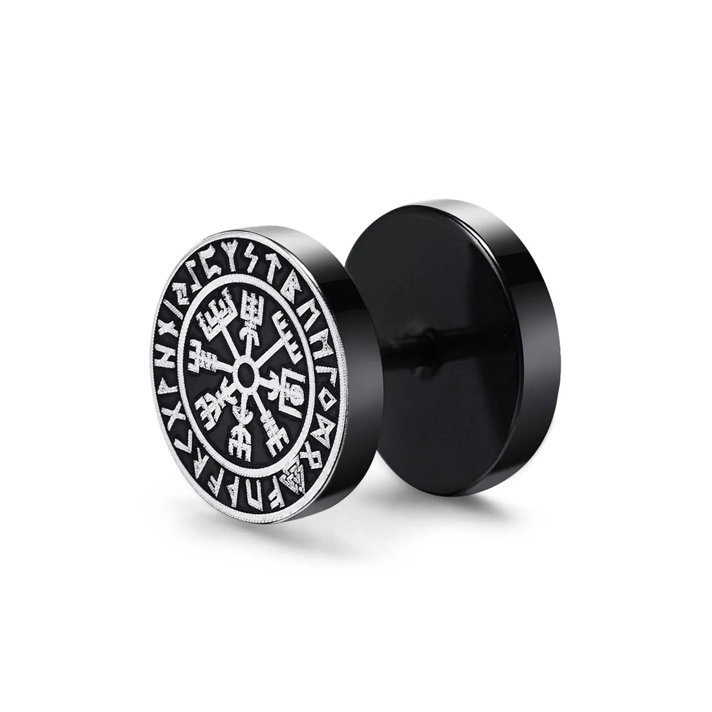 Wee Luxury ES-374B07-1 1 Piece Gothic Norse Viking Runes Stud Earrings For Men