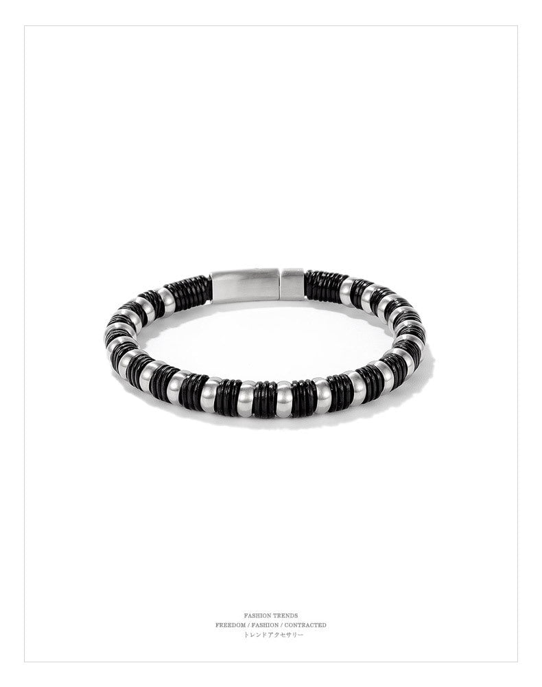 Wee Luxury Men Bracelets Black and White Retro Weave Magnetic Bracelet A Trendy Accessory for Men