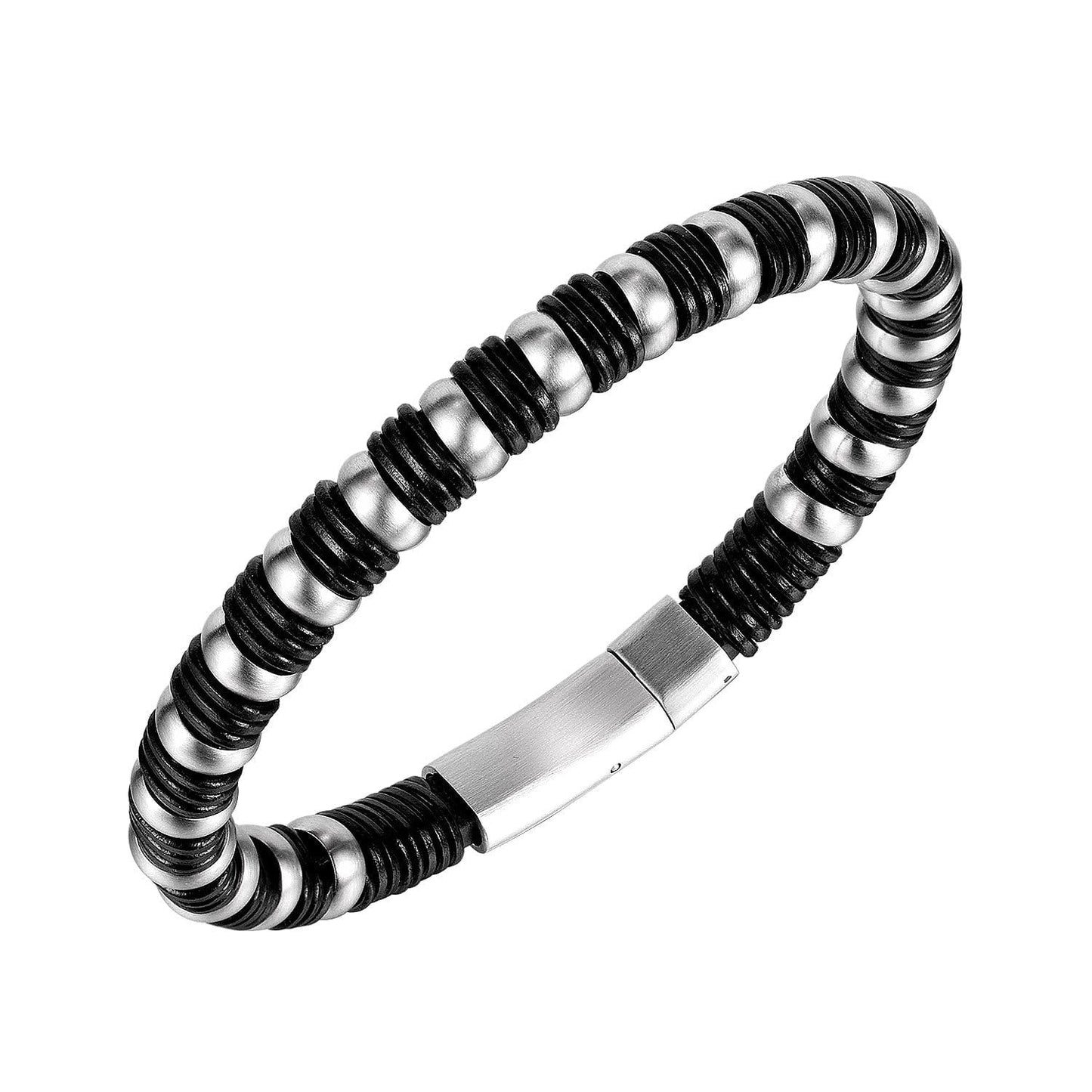 Wee Luxury Men Bracelets Black and White Retro Weave Magnetic Bracelet A Trendy Accessory for Men