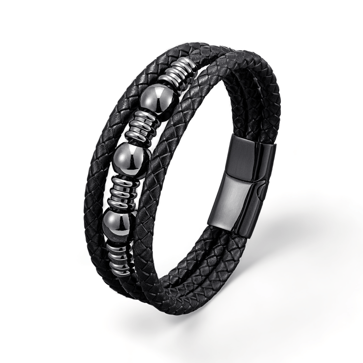 Classic Stainless Steel Bracelet For Men Black Metal