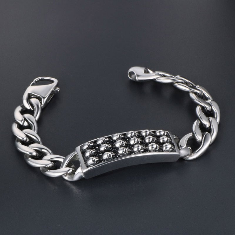 Wee Luxury Men Bracelets Full length 21.5cm Punk Style Trend Retro Dongguan Stainless Steel Bracelet