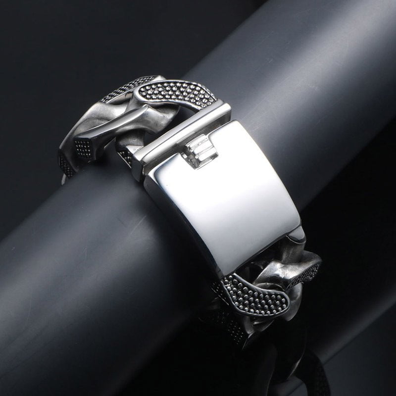 Wee Luxury Men Bracelets Full length 21cm Men's Ten Fashion Casting Smooth Thick Bracelet