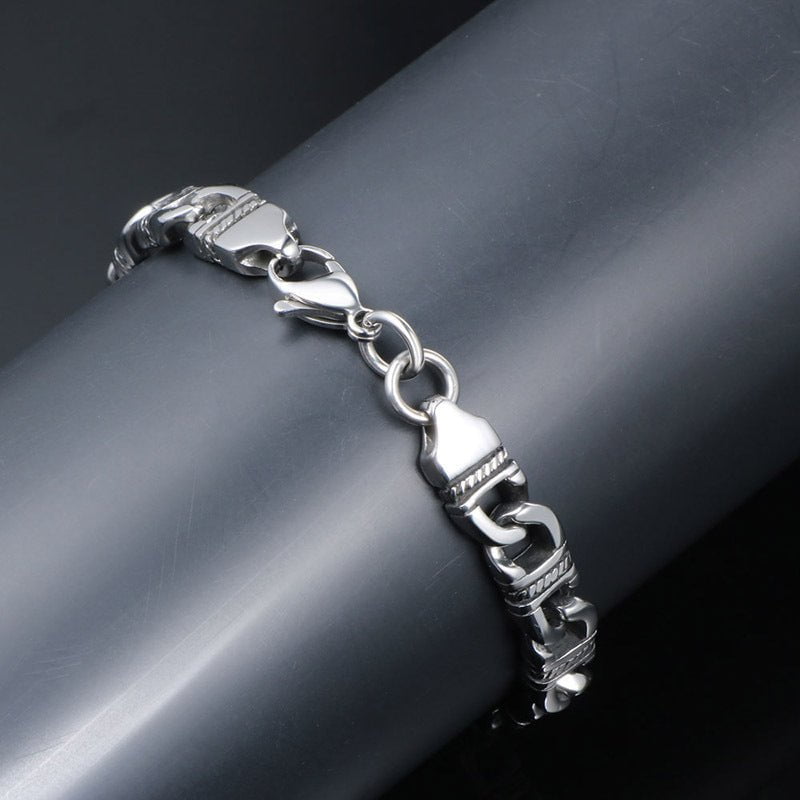 Wee Luxury Men Bracelets Full length 22cm Stainless Steel Totem Bracelet Iron Warrior Cast Bracelet