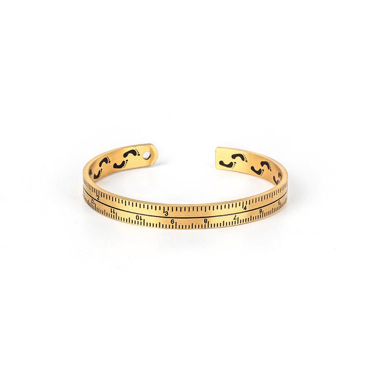Wee Luxury Men Bracelets Gold Couples Titanium Steel Ruler Bracelet Unique Fashion Accents