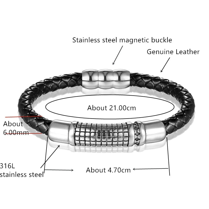 Wee Luxury Men Bracelets Luxury Braided Genuine Leather Bracelet Men