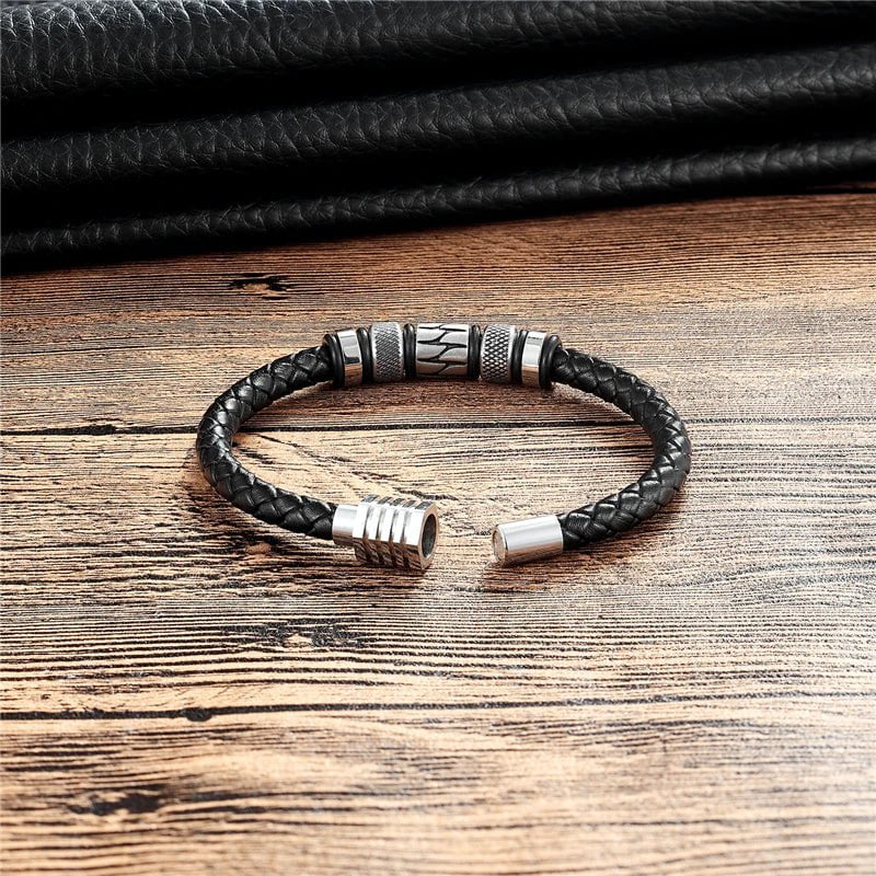 Wee Luxury Men Bracelets Luxury Braided Genuine Leather Bracelet Men