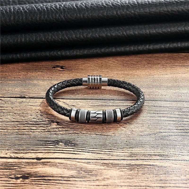 Wee Luxury Men Bracelets Luxury Braided Genuine Leather Bracelet Men