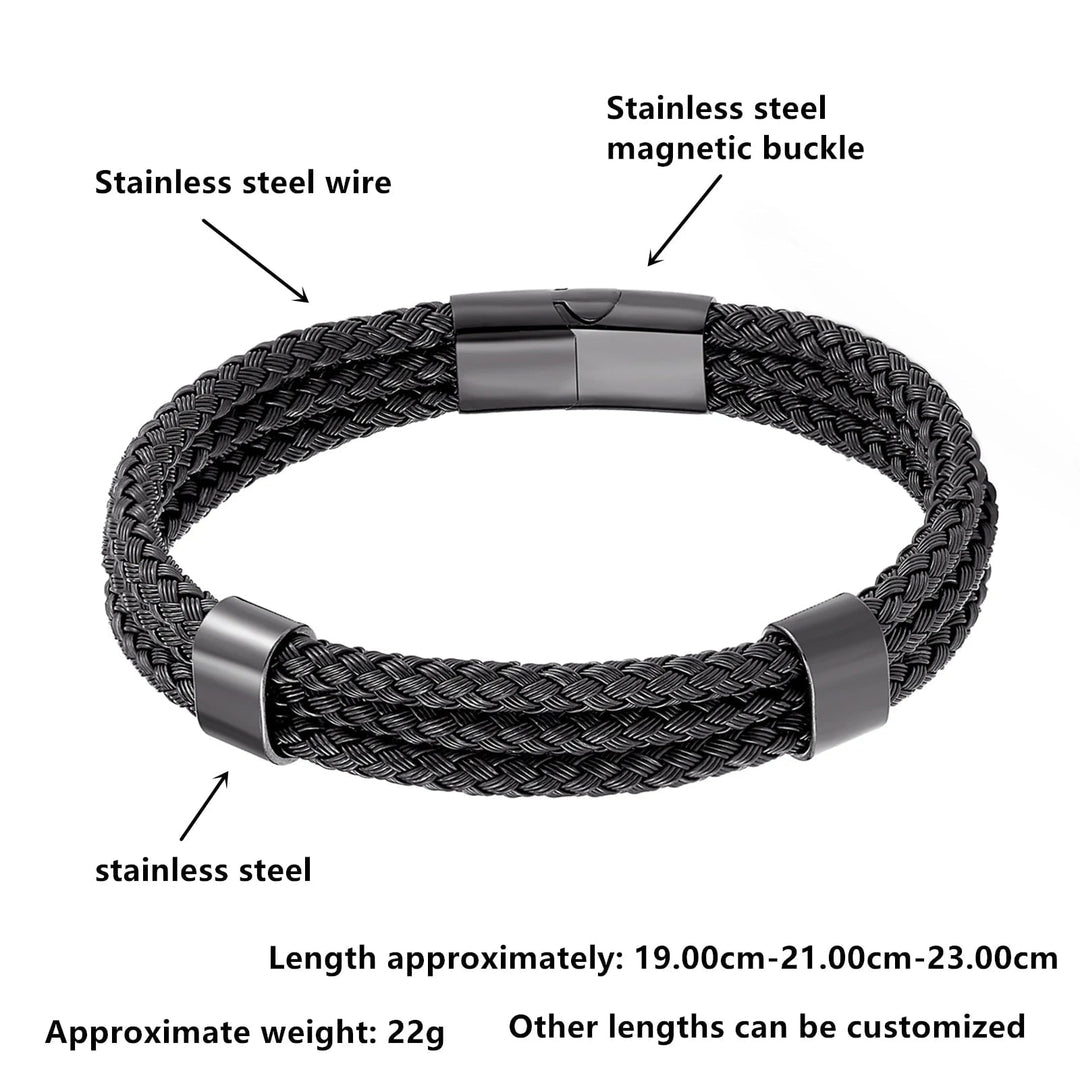 Wee Luxury Men Bracelets Magnetic Buckle Men Stainless Steel Multi-layer Bracelet