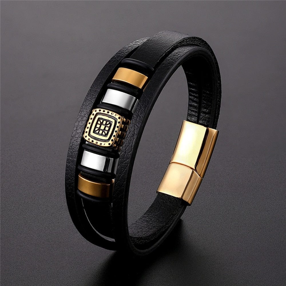 Magnetic Clasp Men Braided Leather Bracelets