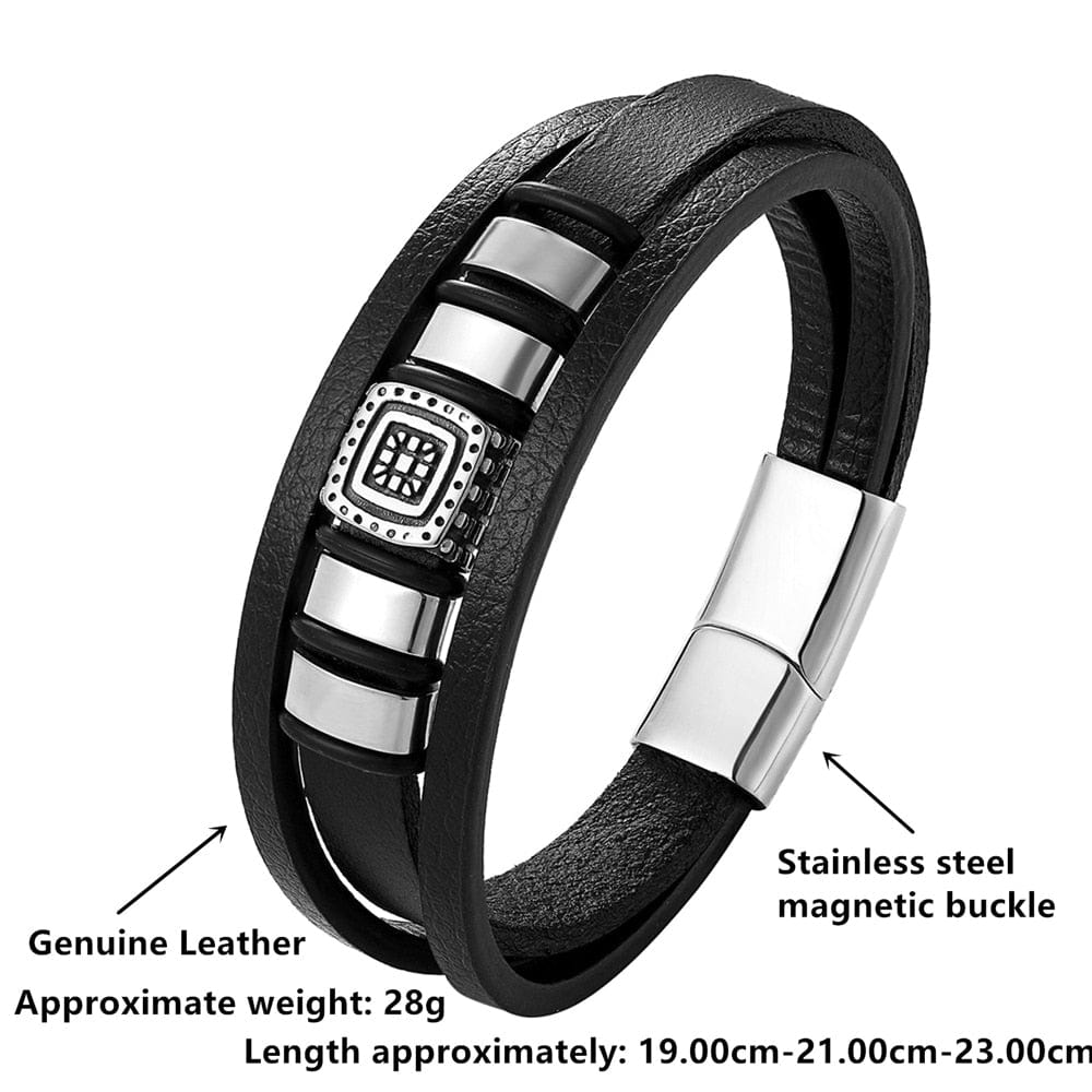 Magnetic Clasp Men Braided Leather Bracelets