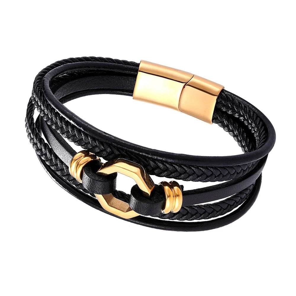 Wee Luxury Men Bracelets Multi-layer Style Stainless Steel Bracelets Men