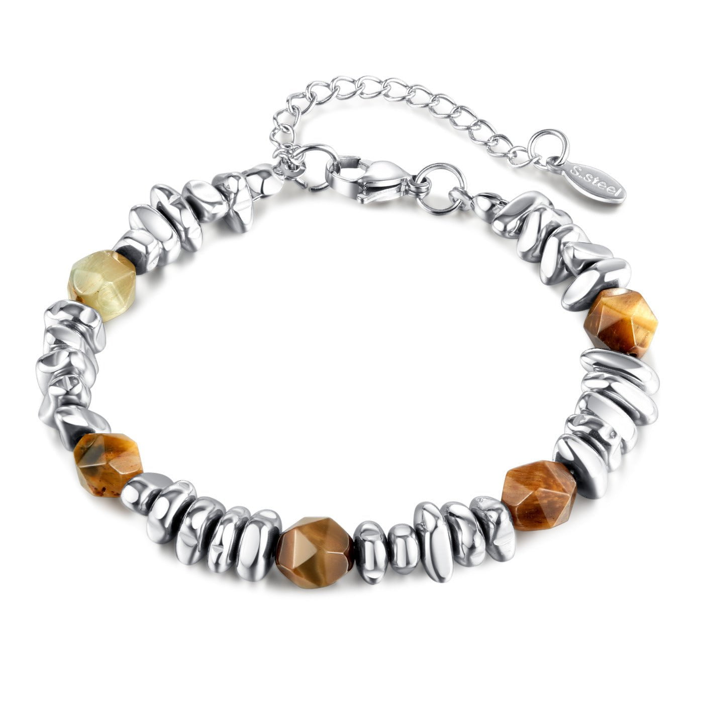 Wee Luxury Men Bracelets Steel Stylish Tiger Eye Steel Bracelet Perfect for Every Occasion