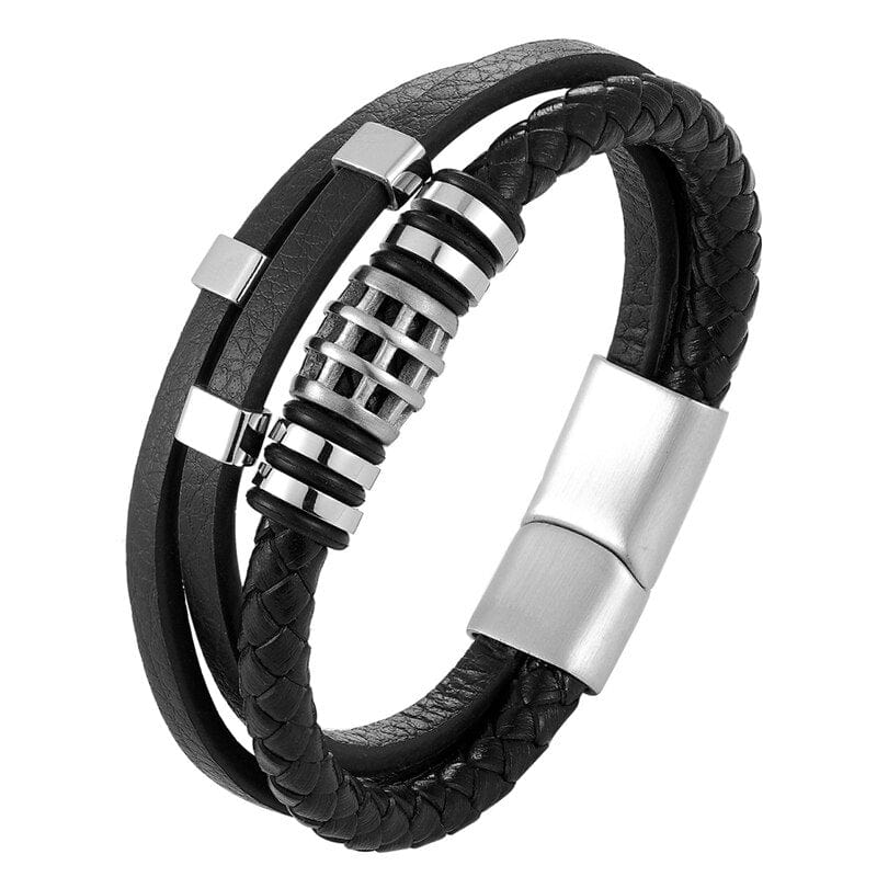 Wee Luxury Men Bracelets Style - 3 / 19cm Men Multilayer Magnetic-Clasp Leather Bracelets