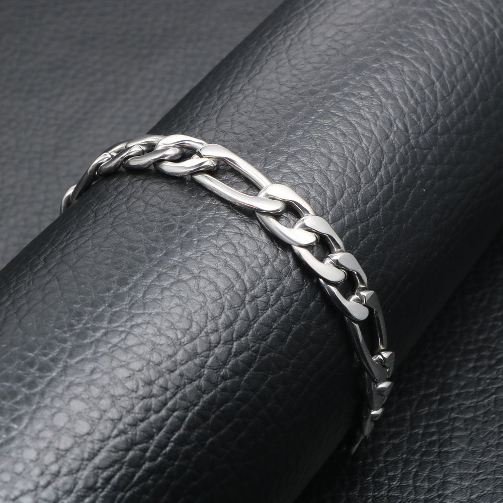 Wee Luxury Men Bracelets Total length is about 21.5cm Simple Hip Hop Fashion Stainless Steel Bracelet Accessories