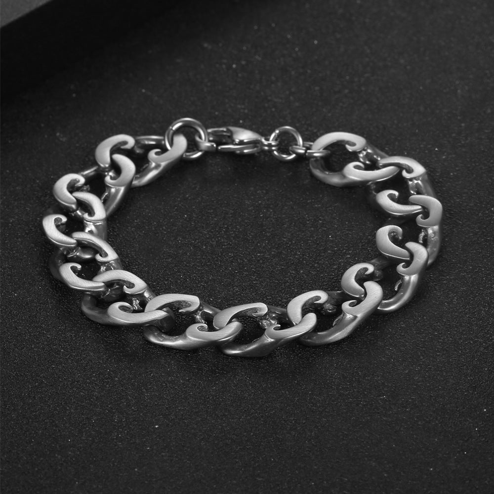 Wee Luxury Men Bracelets Total length is about 22cm Men's Personality Curse Titanium Steel Trending Bracelet