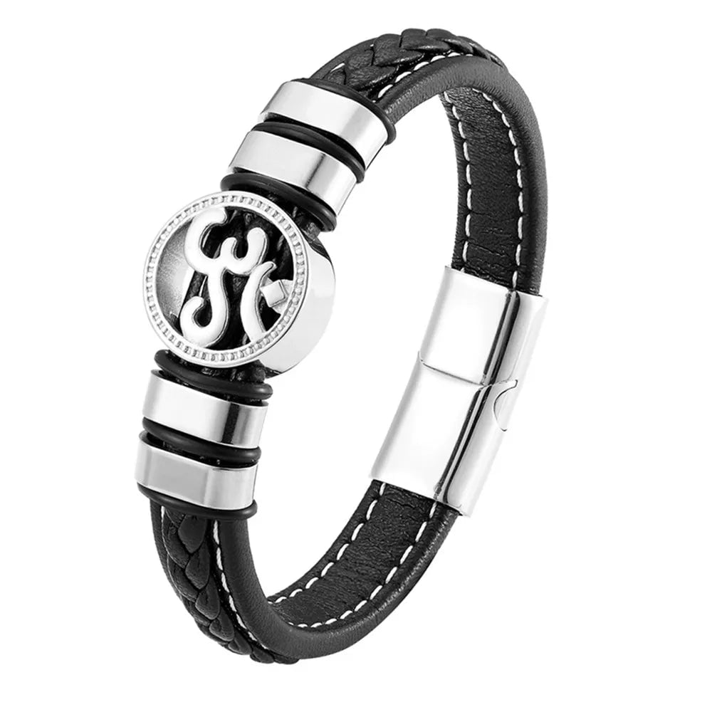 Wee Luxury Men Bracelets TZ-1243 / 19cm Black Personality Eternal Yoga Titanium Steel Bracelet