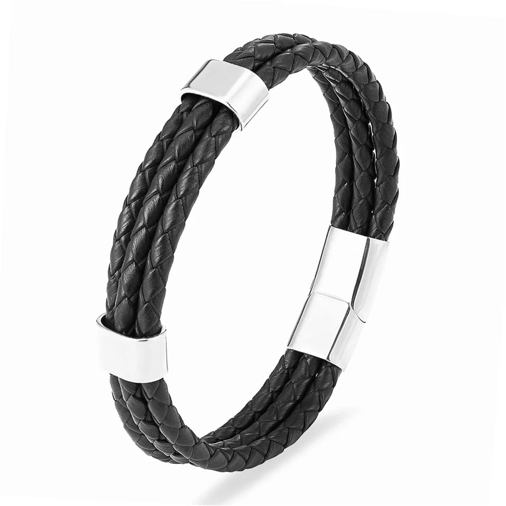 Wee Luxury Men Bracelets TZ-1695 / 17cm Magnetic Buckle Men Stainless Steel Multi-layer Bracelet