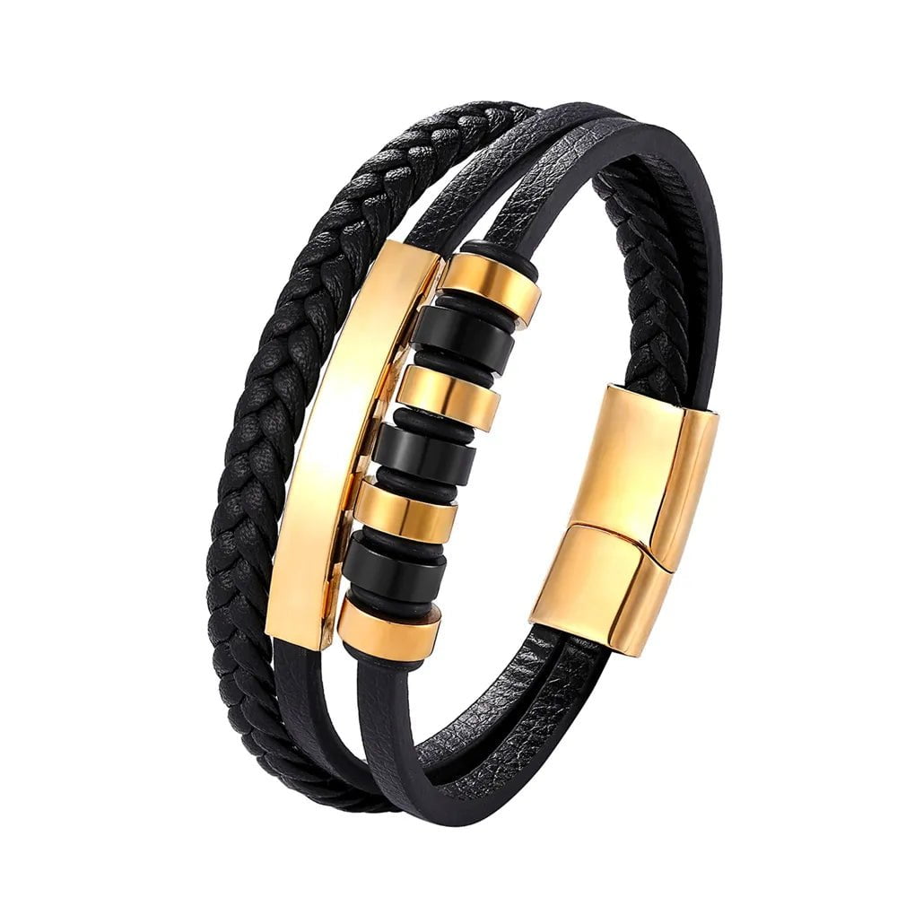 Wee Luxury Men Bracelets TZ-1714 / 19cm Punk  Multi-layer Vintage Stainless Steel Bracelet