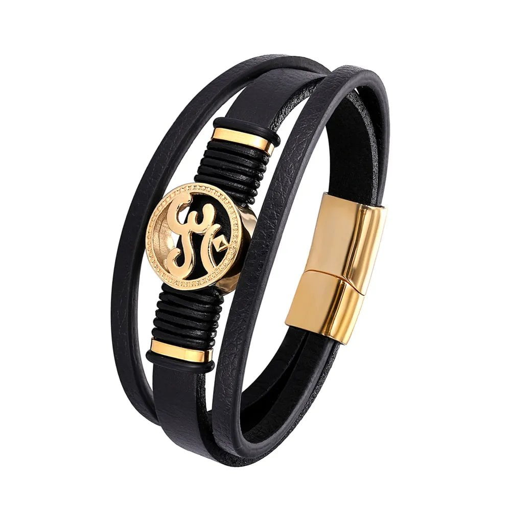 Wee Luxury Men Bracelets TZ-1717 / 19cm Black Personality Eternal Yoga Titanium Steel Bracelet