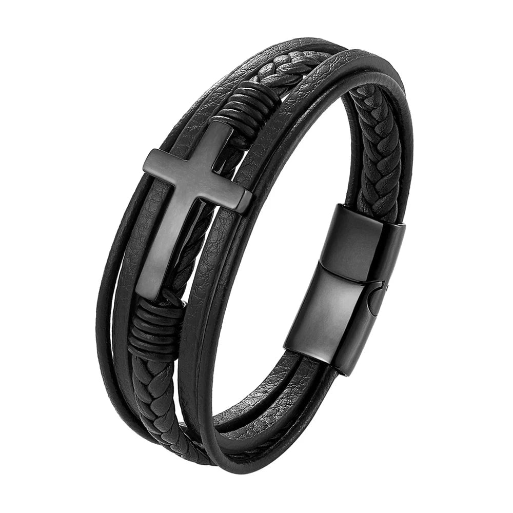 Wee Luxury Men Bracelets TZ-1719 / 19cm Black Personality Eternal Yoga Titanium Steel Bracelet