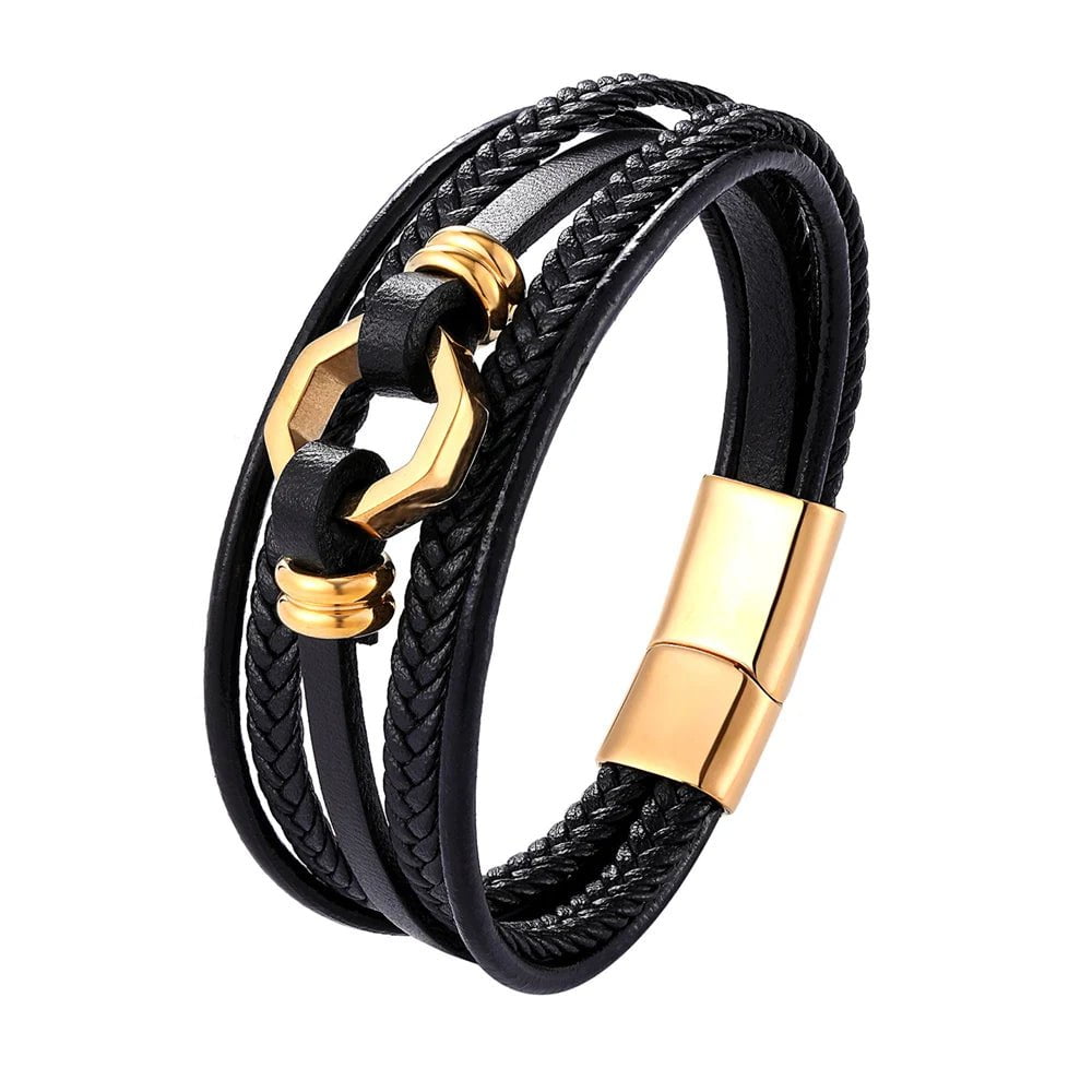 Wee Luxury Men Bracelets TZ-1731 / 19cm Multi-layer Style Stainless Steel Bracelets Men