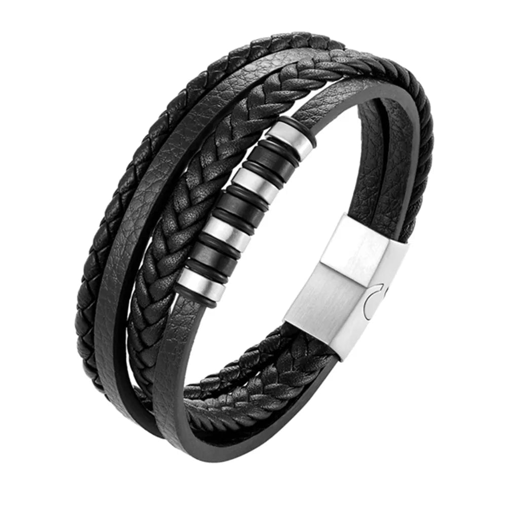 Wee Luxury Men Bracelets TZ-33A / 19cm Black Personality Eternal Yoga Titanium Steel Bracelet
