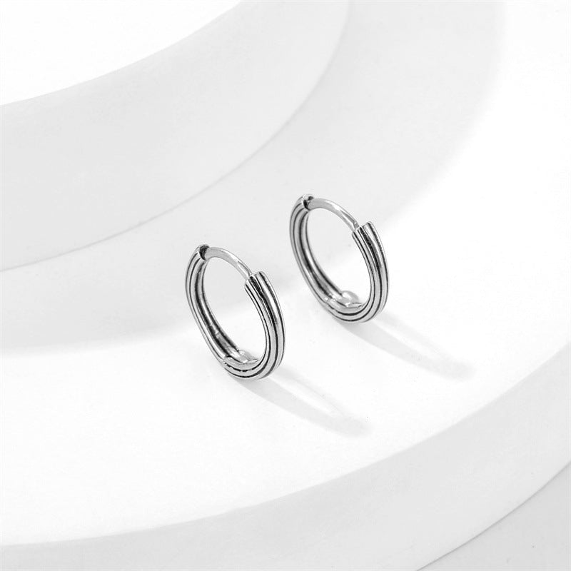 Wee Luxury Men Earrings 1 piece Simple Stainless Steel Cast Earrings for Trendy Men