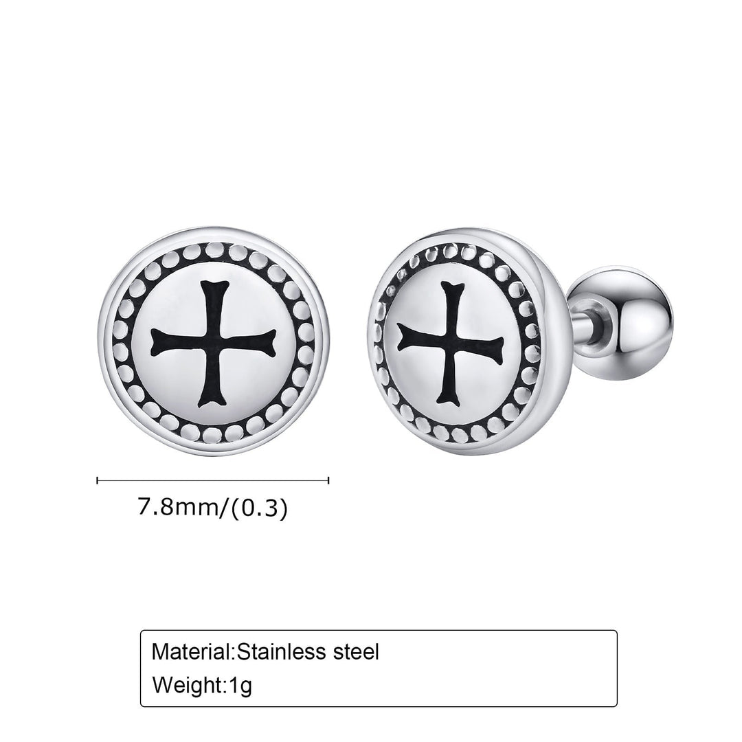 Wee Luxury Men Earrings 1 piece Stainless Steel Mens Earrings Vintage Cross Jewelry