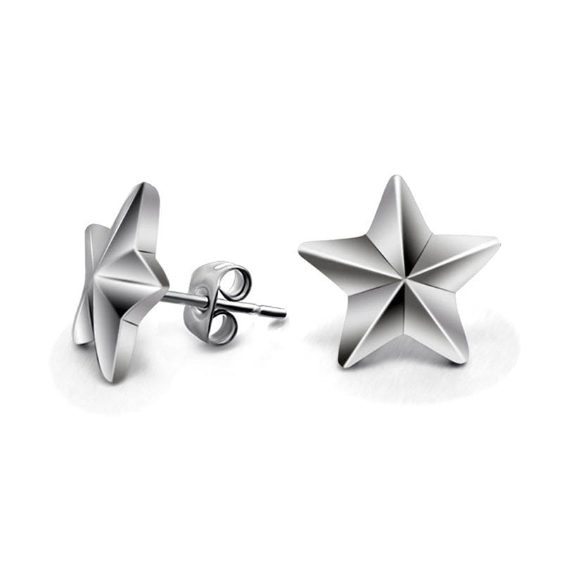 Wee Luxury Men Earrings 1 piece Stylish Personalized Titanium Steel Star Earrings - Fashionably Glossy