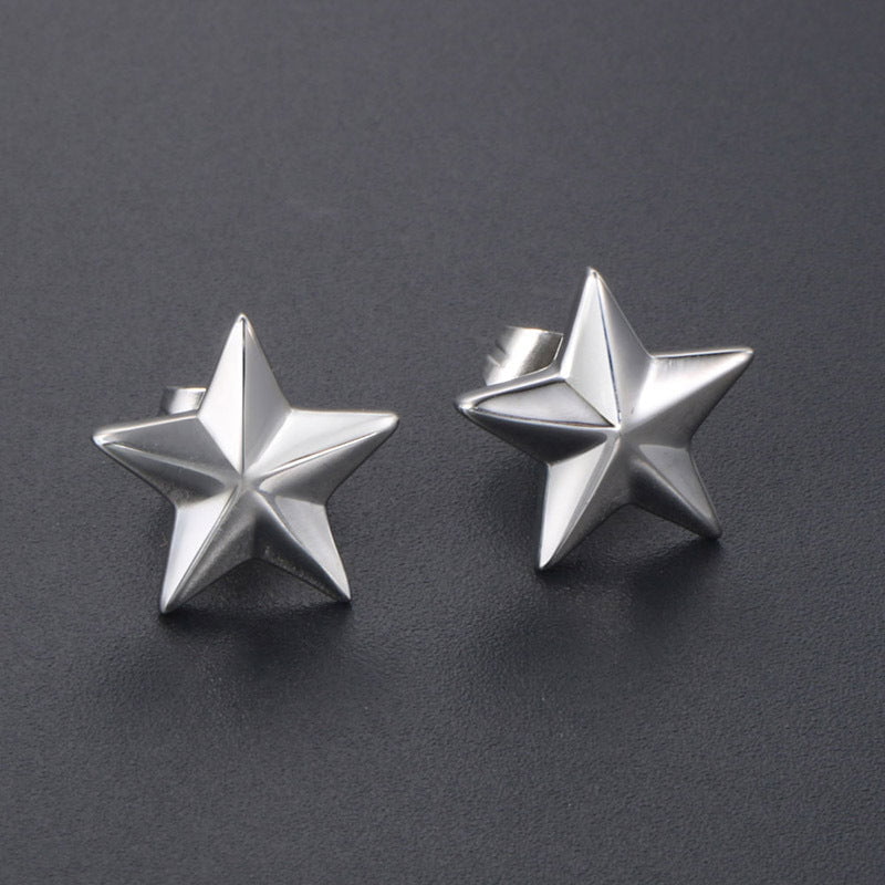 Wee Luxury Men Earrings 1 piece Stylish Personalized Titanium Steel Star Earrings - Fashionably Glossy