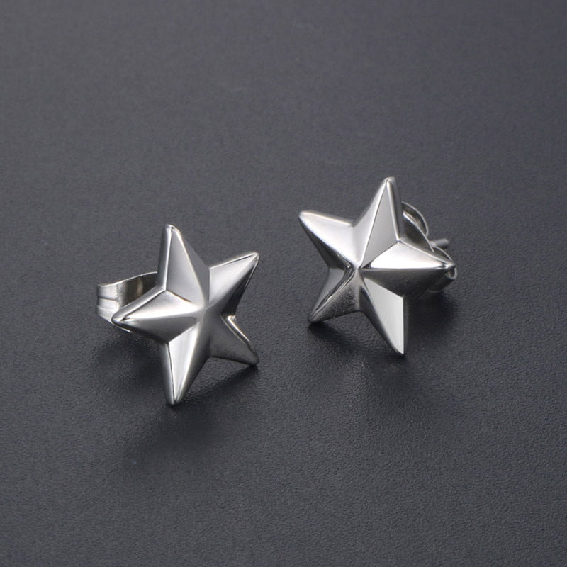 Wee Luxury Men Earrings 1 piece Stylish Personalized Titanium Steel Star Earrings - Fashionably Glossy