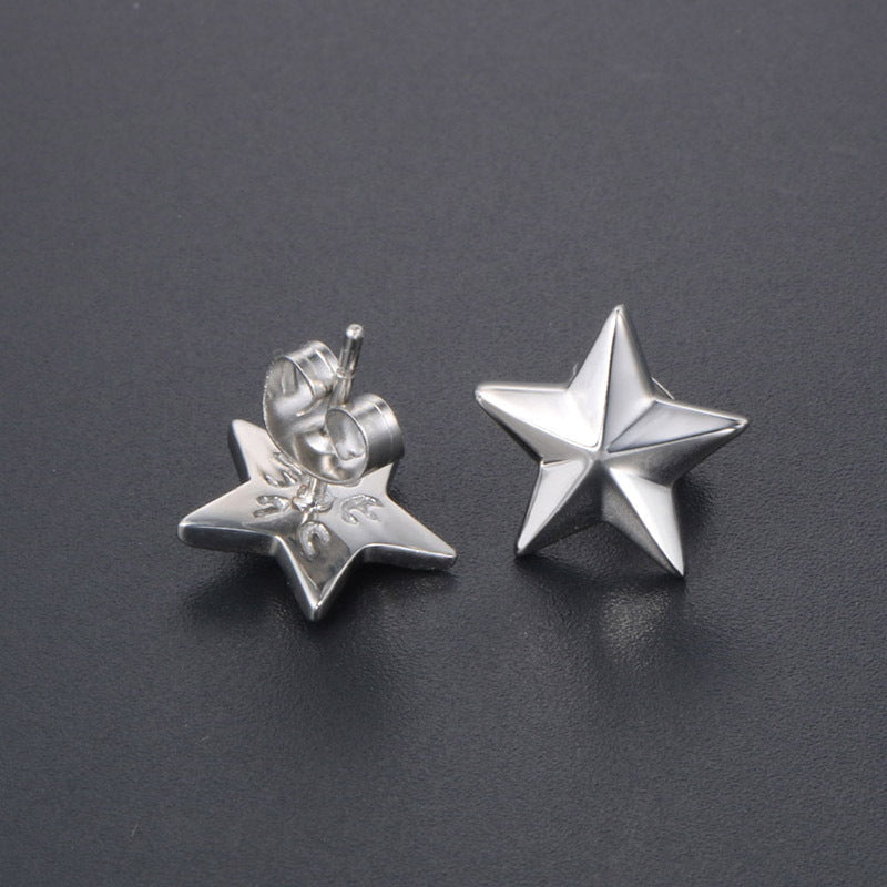 Wee Luxury Men Earrings 1 piece Stylish Personalized Titanium Steel Star Earrings - Fashionably Glossy