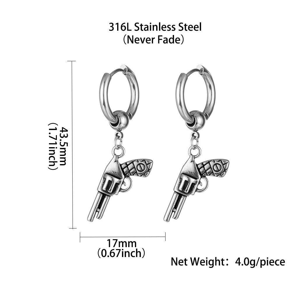 Wee Luxury Men Earrings 1 piece Stylish Stainless Steel Earrings for Mens Hip Hop Fashion