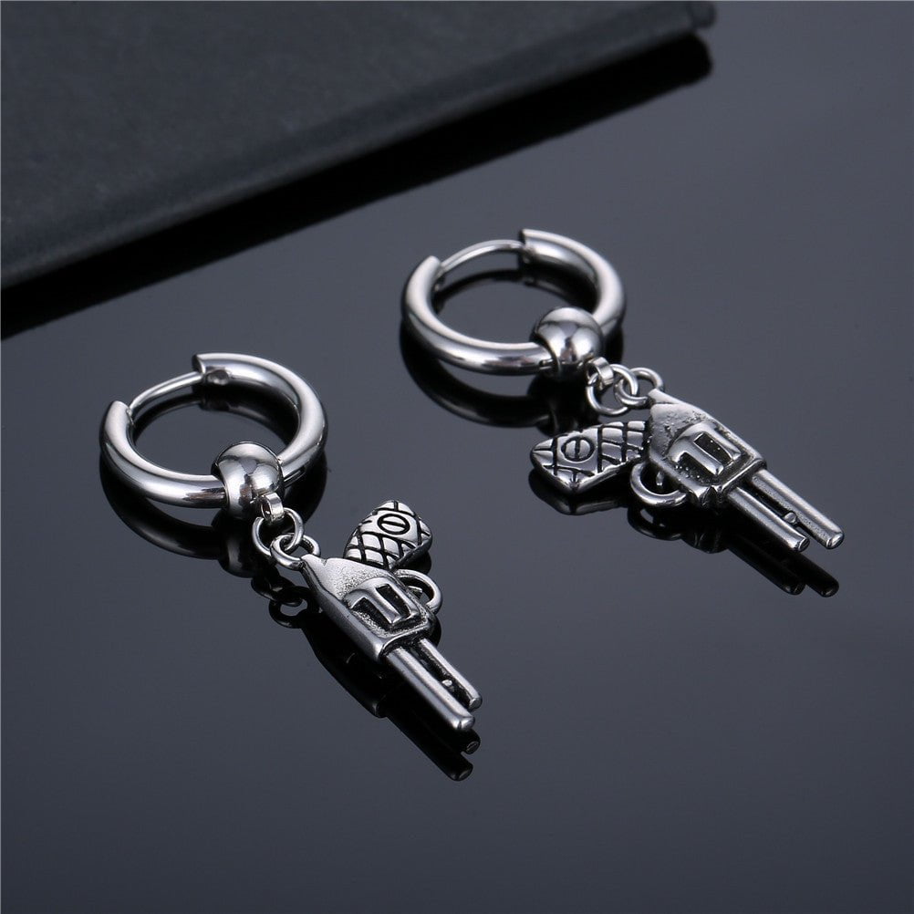 Wee Luxury Men Earrings 1 piece Stylish Stainless Steel Earrings for Mens Hip Hop Fashion