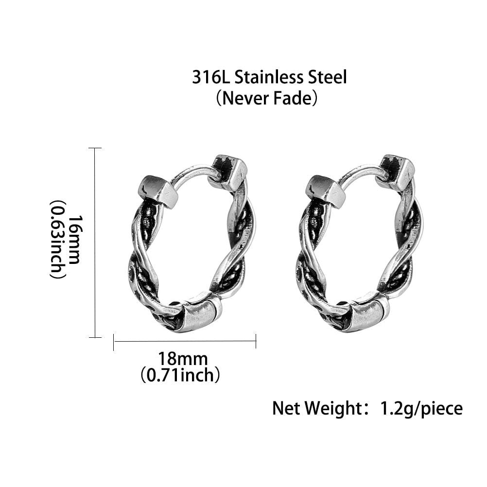 Wee Luxury Men Earrings 1 piece Vintage Titanium Steel Ear Studs for Fashion