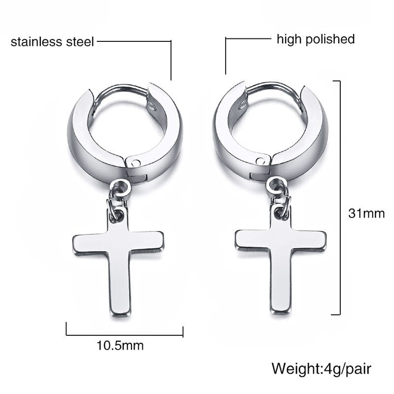 Wee Luxury Men Earrings ED-218S Stylish Stainless Steel Hoop Earrings for Women