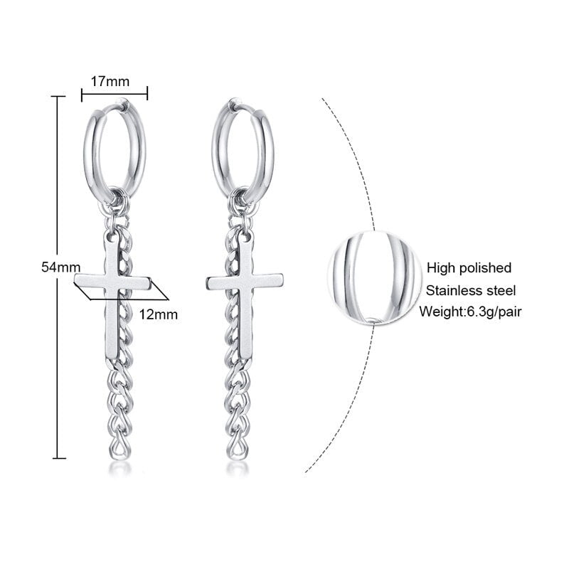 Wee Luxury Men Earrings ED-349S Stylish Stainless Steel Hoop Earrings for Women