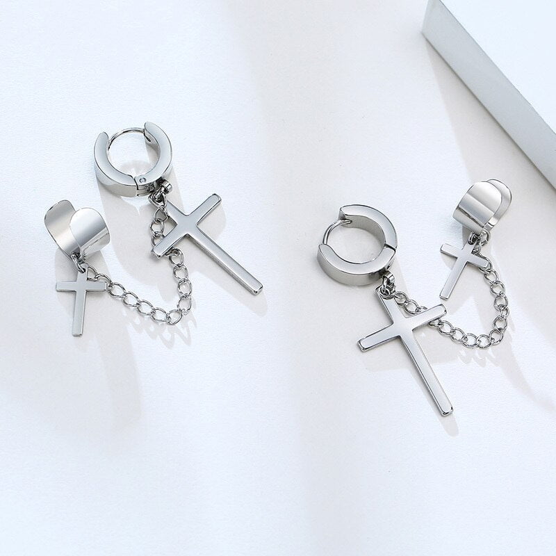 Wee Luxury Men Earrings ED-445S Stylish Stainless Steel Hoop Earrings for Women